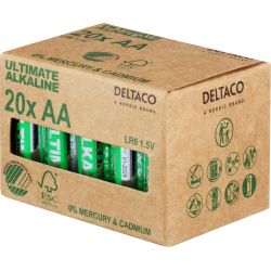 Deltaco Ultimate Alkaline Batteries, Lr6/aa Size, 20-pack - Batteri (7333048055347)