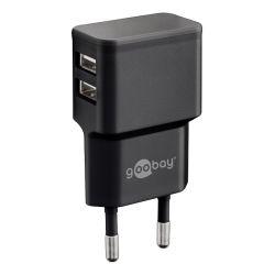 Goobay Dual Usb-a Charger 2.4 A 12w, Black - Oplader (4040849449512)