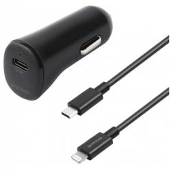 Essentials Car Charger 20w, Usb-c-lightning Cable, 1m, Black - Billader