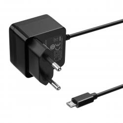 Deltaco Usb Wall Charger, Fixed Micro Usb Cable, 1 M, Black - Oplader