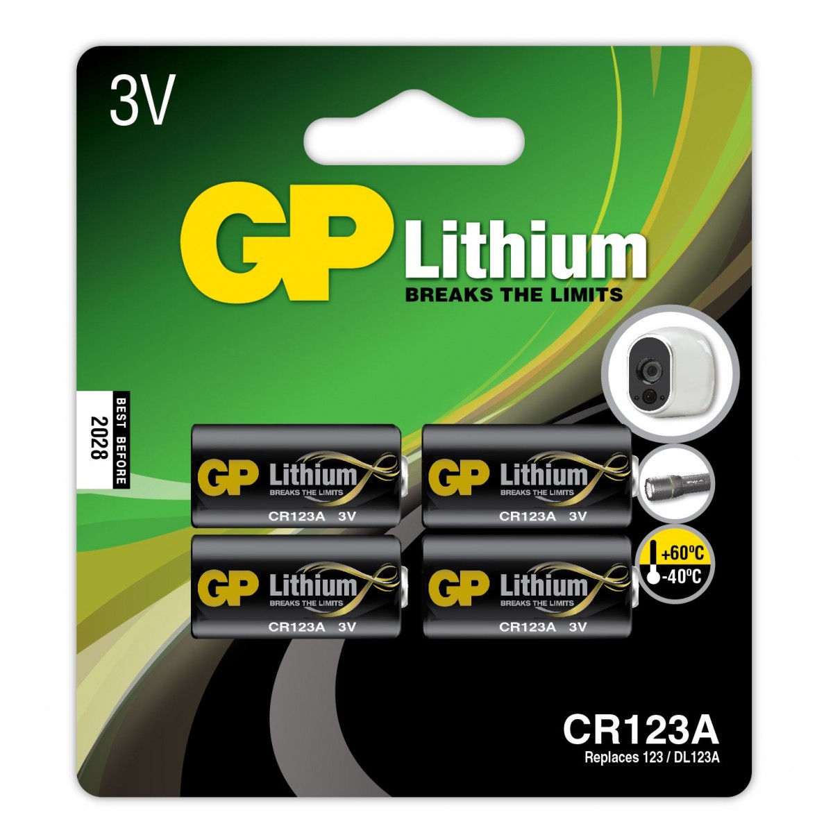 Køb GP Lithium 3V CR123A Batteri - 4 stk.